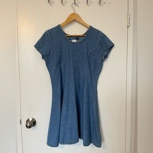 Vintage 90s corset back denim mini dress